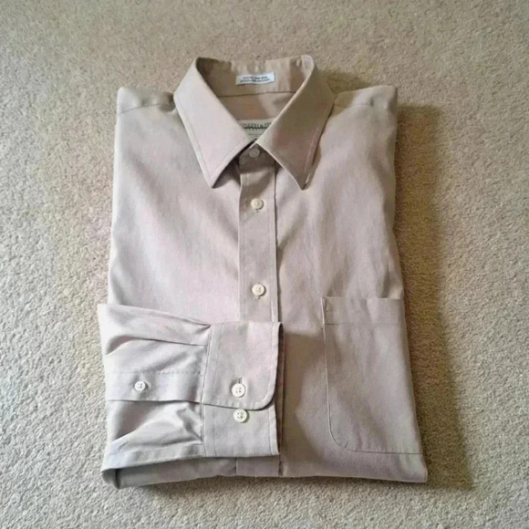 Joseph & Feiss Mens Dress Shirt Tan Beige 16.5 34/35 Long Sleeve Button Up Shirt - Picture 8 of 8